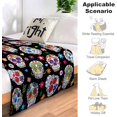 thumbnail image 5 of Sugar Skull Blanket Ultra Soft Warm Cozy Flannel Throw Blankets for Women Baby Men Bedding Gifts 50"X40", 5 of 6