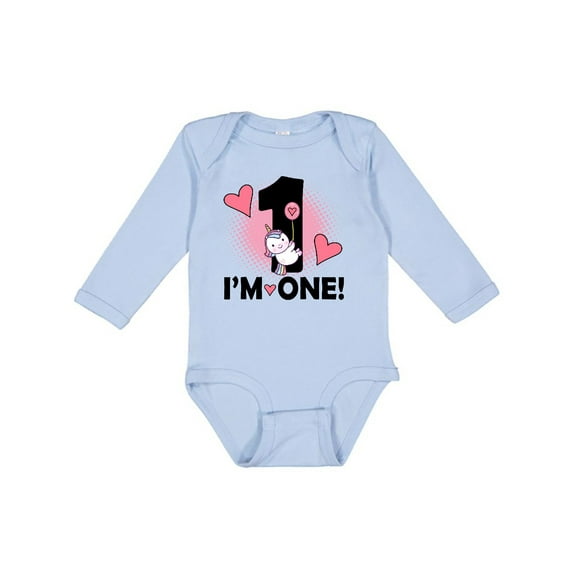 Inktastic First Birthday 1 Year Old Girl Unicorn Girls Long Sleeve Baby Bodysuit
