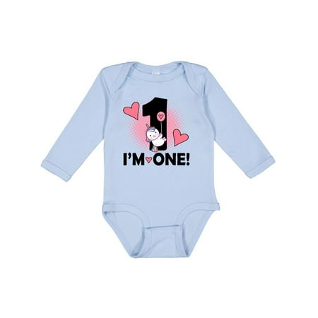 

Inktastic First Birthday 1 Year Old Girl Unicorn Gift Baby Girl Long Sleeve Bodysuit