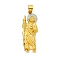 thumbnail image 2 of Ioka-14K Two Tone Gold Jesus Pendant with 1.2mm Singapore Chain Chain Necklace - 24", 2 of 4