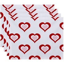 Simply Daisy 18" x 14" Valentine Print Placemats, Set of 4