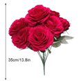 thumbnail image 2 of Ramo de flores de rosas artificiales de 12 cabezas Simulación Decoración floral Tela de oficina en casa Flor falsa Noticed HA8251-00B, 2 of 6