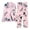 A-Light Pink181, variant on Womens 2 Piece Pajama Set Notch Collar Long Sleeve Top And Long Pants Tropical Floral Print Home Romantic Loungewear