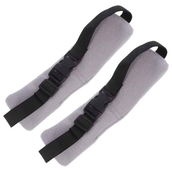 Homoyoyo Compact Travel Pillow Grey Soft Fabric Neck Rest for Adults and Car Trips 2Pcs