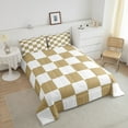 thumbnail image 4 of Erosebridal Check Plaid Bedding King Comforter Set, Geometric Comforter Sets King Size, Farmhouse Gingham Reversible Down Comforter, Microfiber Room Decor, 3 Pieces, 4 of 8