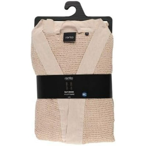 Rento Kenno, Bath Robe, Cotton/Polyester (US, Alpha, Large, Regular, Regular, Beige)