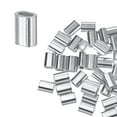 thumbnail image 1 of Uxcell 50-Pack Mangas de Crimpado de Aluminio, 1.2mm 3/64 Mangas de Cuerda de Alambre de Barril Redondo Simple, 1 of 1