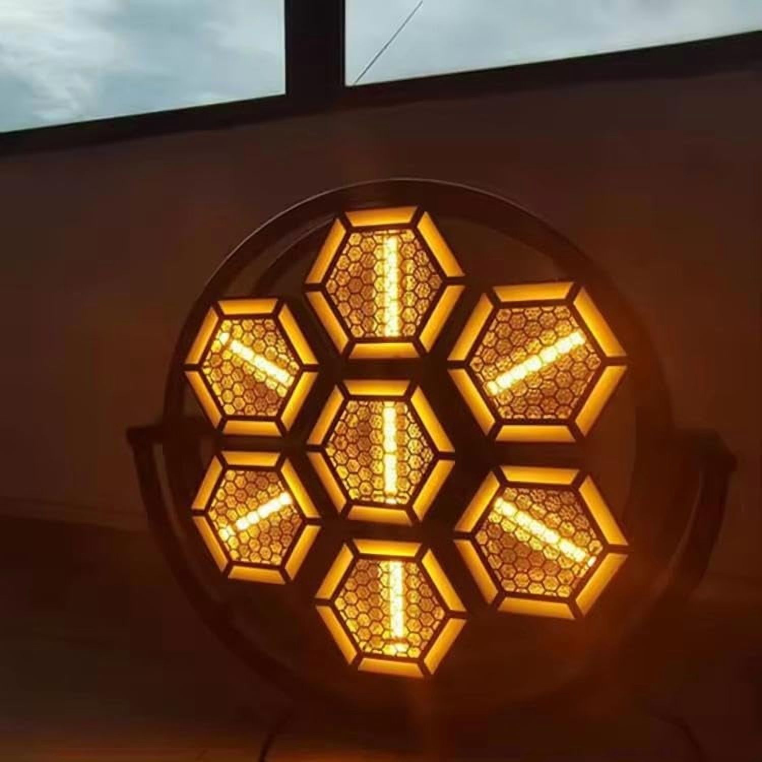 Hexagon Stage Wash Effect Light Circle Shape with 7 Count LED Full Color retro for Club