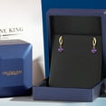 thumbnail image 5 of Gem Stone King 14K Yellow Gold Purple Amethyst and Lab Grown Diamond Earrings for Women | 1.00 Cttw | Gemstone February Birthstone | Round 5MM, 5 of 6