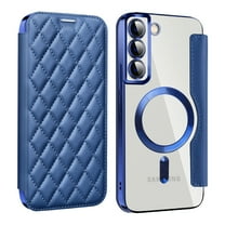 for Samsung Galaxy S24 Wallet Case Magnetic with Mag Safe, PU Leather RFID Blocking Card Holders Shockproof Flip Phone Cover Slim Clear Purse Case for Samsung Galaxy S24, Royalblue
