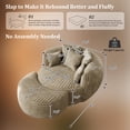 thumbnail image 5 of Wiilayok 50.5'' Oversized Chaise Lounge Chair Indoor,Thickened Backrest Sleeper Sofa Couch with Soft Pillows for Living Room, Light Brown, 5 of 9