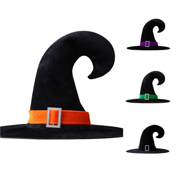 Rggeeun Kids Halloween Themed Headdress Hat Solid Color Witch Hat with Wide Brim for Festival Autumn Halloween Cap Boy and Girl Evening Party Classic,Orange,One Size