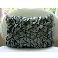 thumbnail image 3 of The HomeCentric Grey Lumbar Pillow Cover, Vintage Style Ruffles Shabby Chic Lumbar Pillow Cover, 12x16 inch (30x40 cm) Lumbar Pillow Cover, Rectangle Satin Lumbar Pillow Solid - Vintage Gray Ruffles, 3 of 4