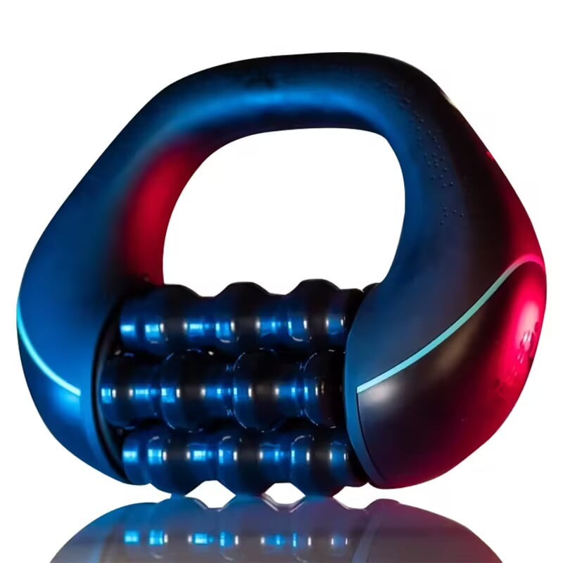 Deep Tissue Percussive Massager with Rolling Function - 3-Speed Portable Muscle Recovery Tool for Runners, Gym & Home Use - Rechargeable Handheld Massage Gun for Back, Legs & Shoulders