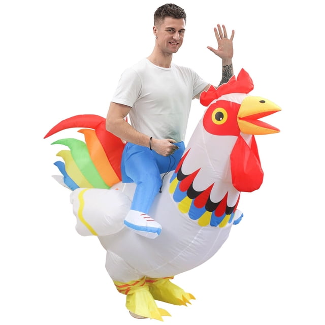 Cock Chook Chicken Inflatable Costumes For Halloween Christmas Party Funny Dress Anime Suit Rooster Cosplay Costumes Hen Costume