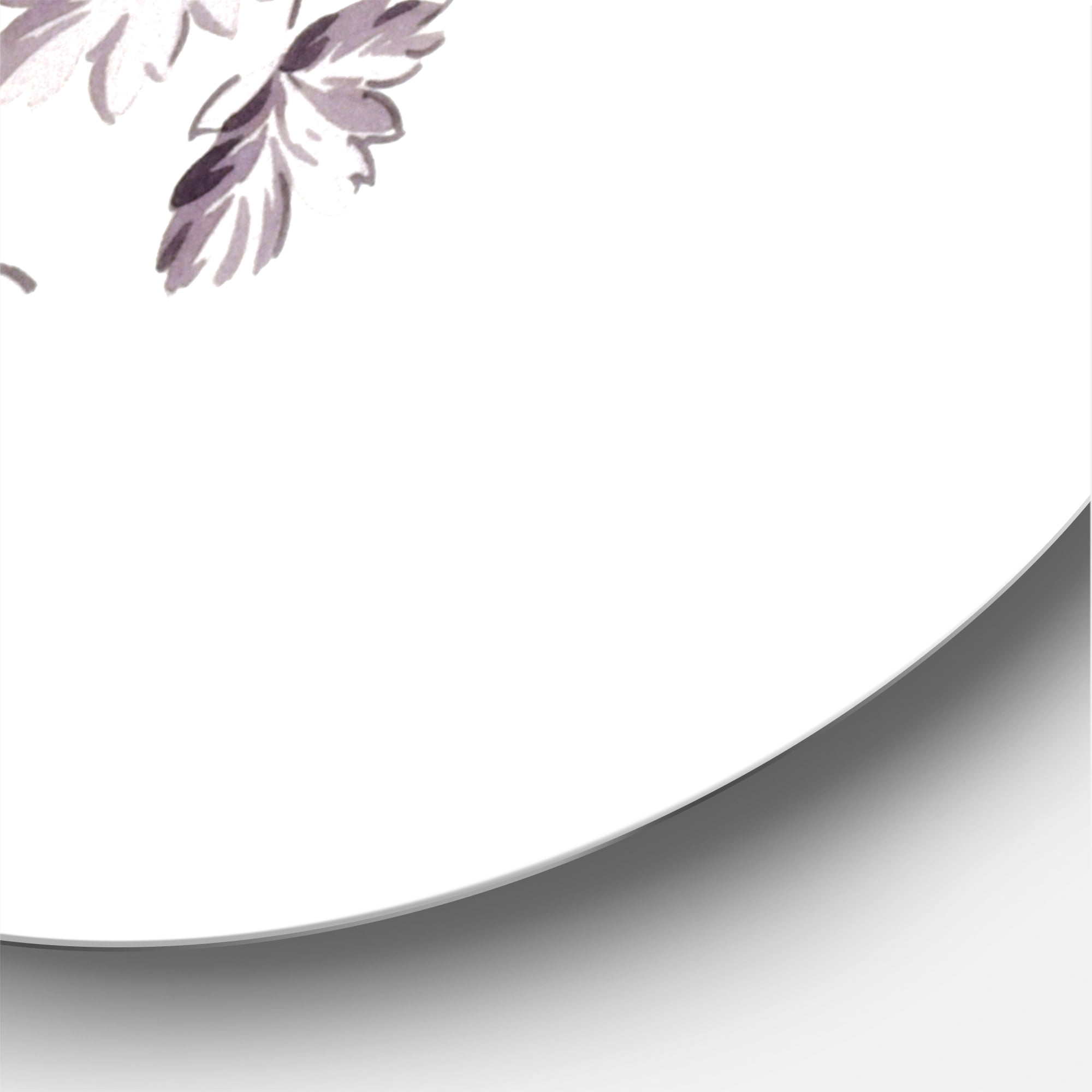 Designart 'Pink Wild Roses With Monochrome Leaves' Traditional Circle Metal Wall Art 11x11 - Disc of 11