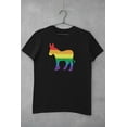 thumbnail image 5 of Old Glory Mens LGBT Gay Democrat Pride Donkey Short Sleeve Graphic T Shirt, 5 of 6
