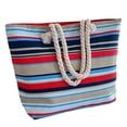 thumbnail image 1 of Bolso de playa Bolsos de playa Bolsos de mano para mujer Bolso de mano de lona bohemio a rayas para mujer con cierre de cremallera, utilitario, impermeable, estético Bolsos de playa, 1 of 6