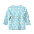 thumbnail image 3 of Tops for Girls Ages 10-16 Printed 3/4 Sleeve Round Neck Spring 2026 T-Shirts Light Blue 120, 3 of 4