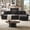 Dark Gray, variant on COPIAE 123'' Cloud Modular Couch Sofa, Oversized 3 Seat Comfy Sofa For Living Room, Sectional Couches With Ottoman, Detachable Seat Cushion & Backrest Cover, Khaki