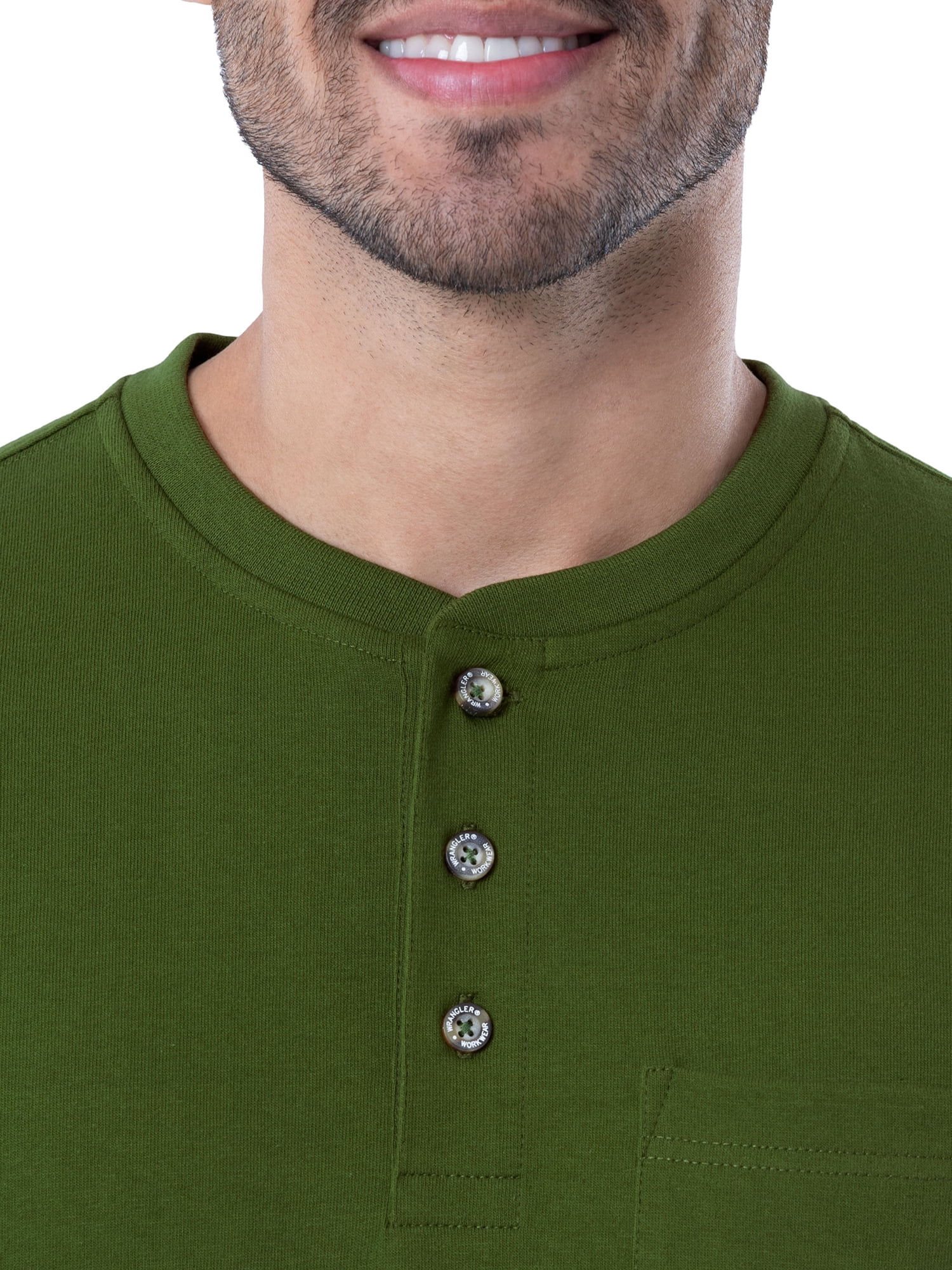Wrangler Workwear Men's Short Sleeve Pocket Henley Tee