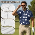 thumbnail image 5 of Aplkyhs Blue Matching Couple Golf Shirts Quarter Zip Mens Hawaiian Shirt Lapel Design Breathable Fabric Soft and Comfortable Polyester Shirts for Men for Casual Wear, 5 of 6