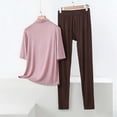thumbnail image 1 of TaTaai Womens high neck pajama set, 3/4 sleeves, solid color modal, casual trendy, breathable skin-friendly, comfortable fit, great for spring & autumn bedtime & relaxation Gift, 1 of 5