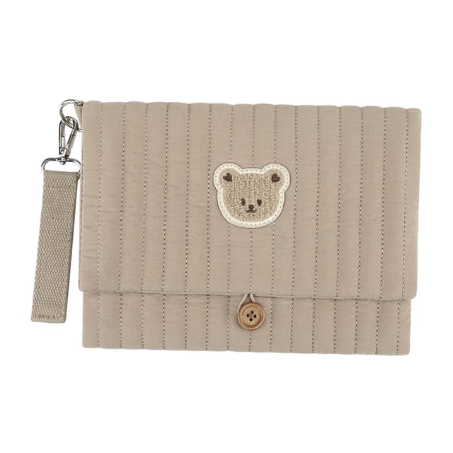 Organizador de pañales plegable, bolsa de tela para bebés, bolsa portátil multifuncional para pañales, para cochecito, para ir de compras, visitar, marrón