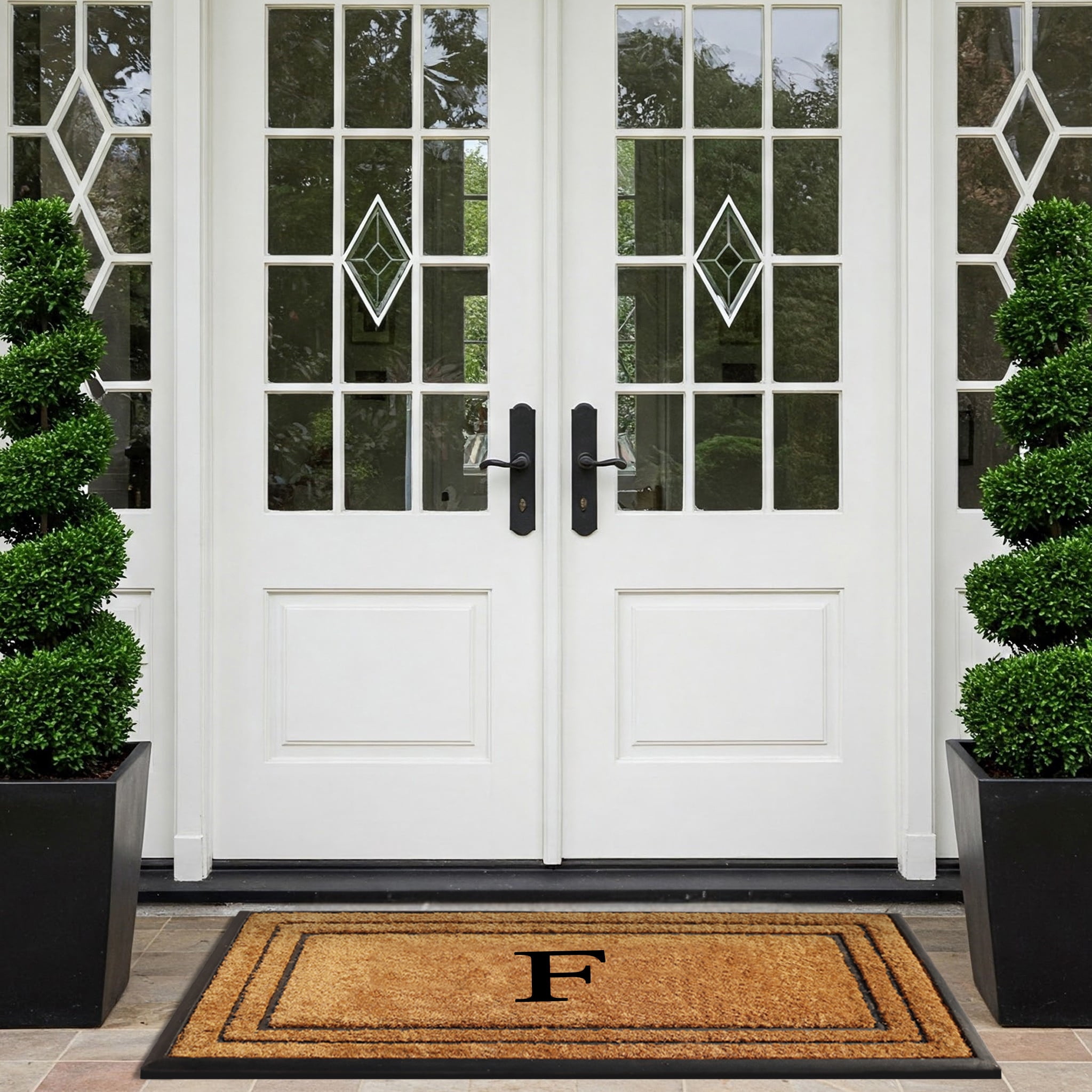 A1 Home Collections Natural Coir & Rubber Door Mat, Long-Lasting Entrance Doormats for Front Door, Thick & Non-Slip Durable Outdoor Entry Mat 30" x 60"