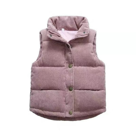 XBASW Kids Baby Girls Boys Girls Corduroy Vest Autumn Winter Sleeveless Jacket Soild Tank Tops Thick Button Waistcoat Outerwear for 1-7Y
