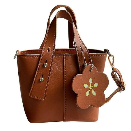 Fashion Ladies Solid Color Shoulder Bags Women Pu Leather Casual Small  Purses Lady Street Bucket Sho