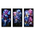 thumbnail image 2 of Designart "violet Blue Iridescent Irises" Floral Framed Wall Art Set Of 3 - Purple Irises Frame Gallery Wall Set For Home Decor, 2 of 7