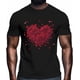 thumbnail image 2 of T-Shirts for Men, Red Rose Flower Crew Neck Cotton T-Shirt Men's Short Sleeve Valentine's Day Love Heart, 2 of 8