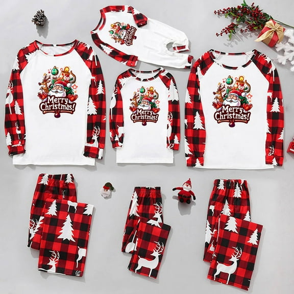 Odeerbi Christmas Pajamas for Family Holiday Long Sleeve Family Christmas Pajamas Matching Sets Infant Printed Parent Child Loungewear Jumpsuits Two-Piece Sleepwear Xmas PJs Set Camouflage