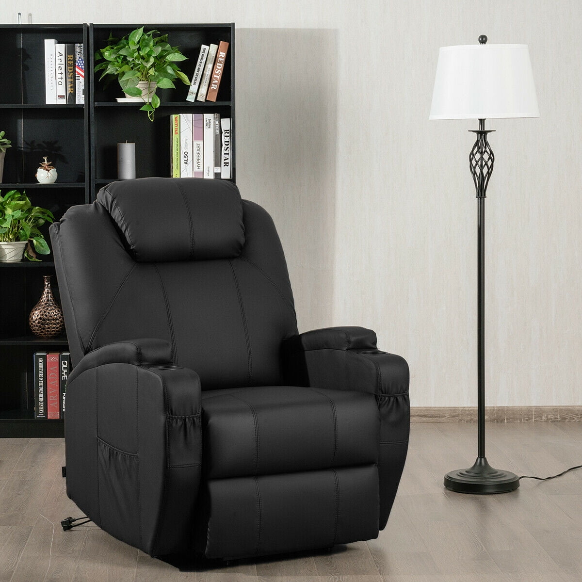 costway electric lift power recliner chair heated massage sofa lounge w  remote control  walmart
