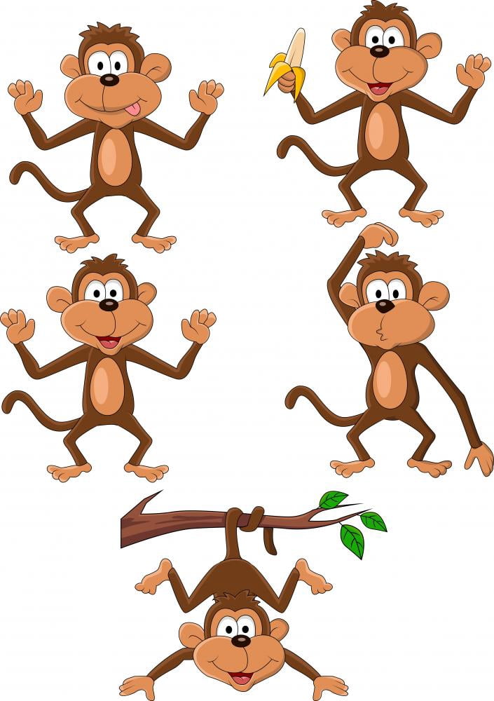 Wallmonkeys Monkey Peel and Stick Wall Decals Mural WM214393 (25 in W x