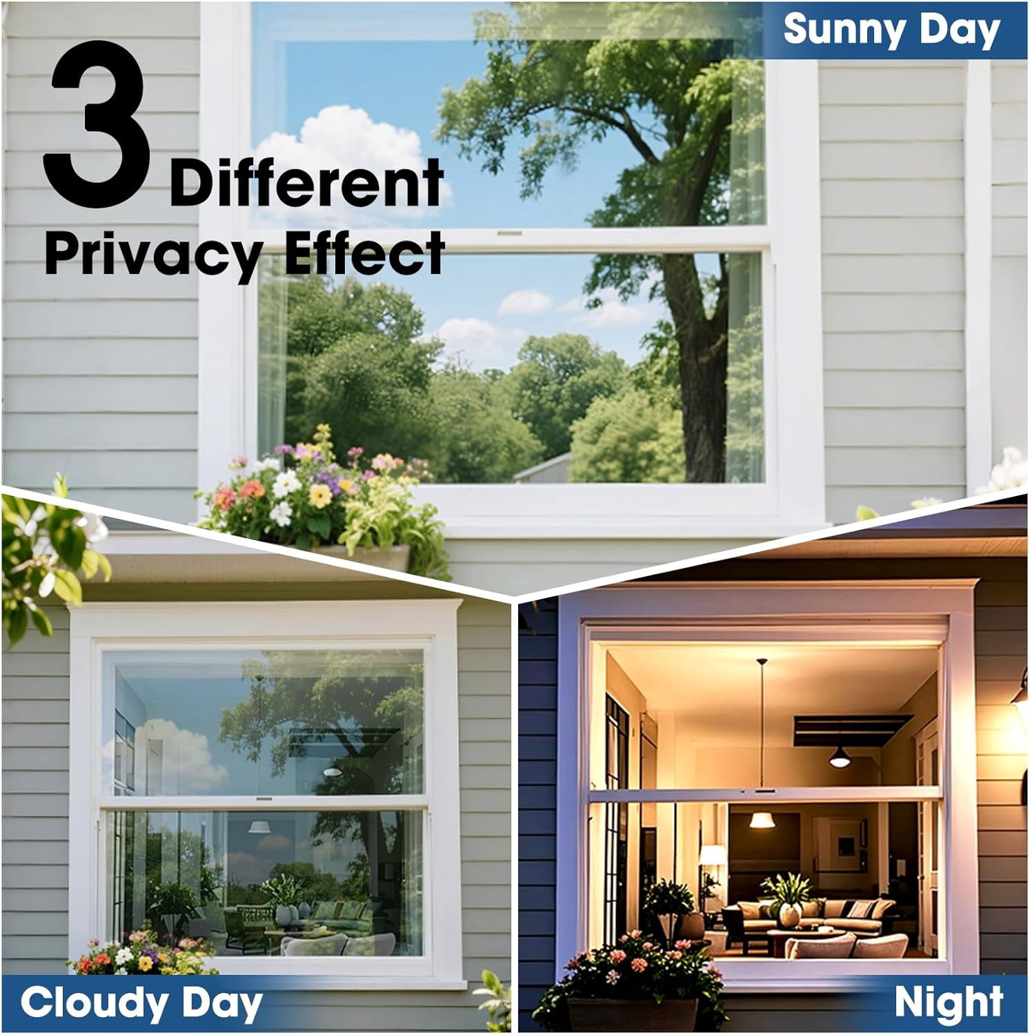 One Way Privacy Window Film, Sun Blocking Reflective Window Film See Out Not in, Heat Control Window Tint for Home, Anti UV Static Cling for Windows Office Door (Silver, 35.4 x 78.7 inches)