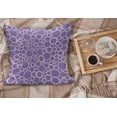 thumbnail image 2 of Mauve Fluffy Throw Pillow Cushion Cover, Abstract Geometrical Linked Circles in Many Sizes Fractal Diameter Rings Print, Decorative Square Accent Pillow Case, 18" x 18", Violet White, by Ambesonne, 2 of 5