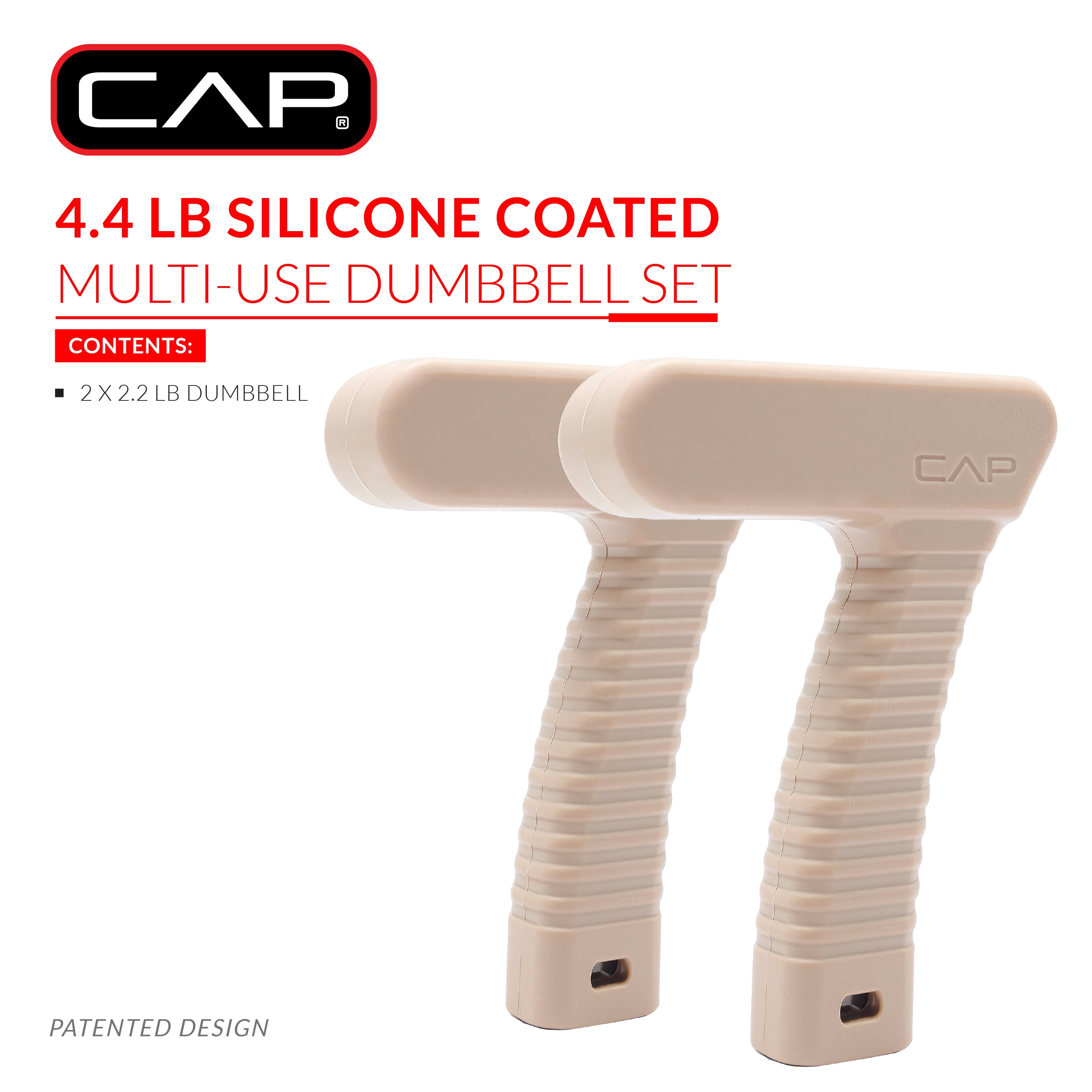 CAP 4.4 lb Silicone Dumbbell Pair, 2 x 2.2 lb Hand Weights for Walking, Boxing, Cardio & Strength Training
