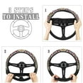 thumbnail image 4 of Renewold Bohemian Flower Black Car Steering Wheel Cover Universal 15 inch Non-slip Comfortable Stretch Auto Steering Wheel Cover, 4 of 6