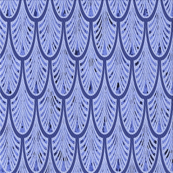 Ahgly Company Indoor Square Patterned Jeans Blue Area Rugs, 6' Square