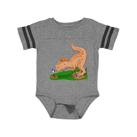 

Inktastic T Rex Up to Bat- Dinosaur Playing Baseball Boys or Girls Baby Bodysuit