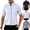 White, variant on OIOLOYJM Mens Dress Shirt Regular Fit Stand Collar Stretch Short Sleeve Button Down Business Work Shirts Lightweight Breathable Foldable Outdoor Office Outfits White L
