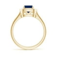 thumbnail image 2 of ANGARA Natural Cushion 1 ct Blue Sapphire Ring with Diamond Halo in 14K Yellow Gold for Women (Size-6mm) | September Birthstone, Anniversary, Jewelry Gift for Women | Natural Blue Sapphire Ring, 2 of 9