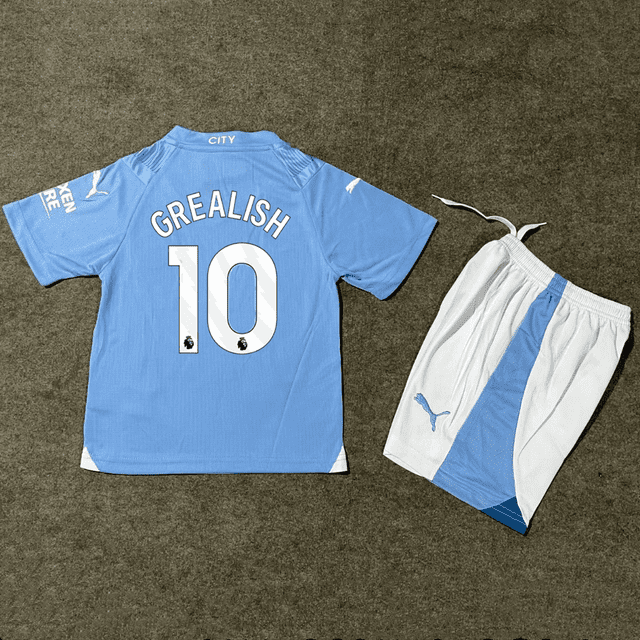 23/24 Manchester City Kids Home Football Kit