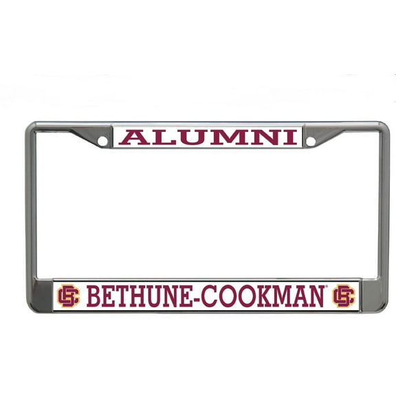 Bethune-Cookman Alumni on White Background Chrome License Plate Frame