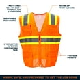 thumbnail image 3 of RefrigiWear Orange Safety Vest - ANSI Class 2 High Visibility with Reflective Tape, Mesh, Pockets, Zipper, 3 of 6