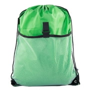Mato & Hash Drawstring Cinch Bag Backpack With Mesh Pocket Polyester Tote Sack