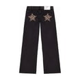 thumbnail image 3 of Y2k Studded Jeans for Women Vintage Star Low Rise Straight Leg Baggy Denim Pants, 3 of 9