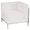 thumbnail image 1 of HERCULES Imagination Series Contemporary Melrose White Leather Right Corner Chair with Encasing Frame, 1 of 4
